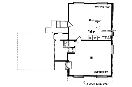 Floor Plan - Lower Floor for Traditional House Plan #47-117 - 3 bed, 1 bath