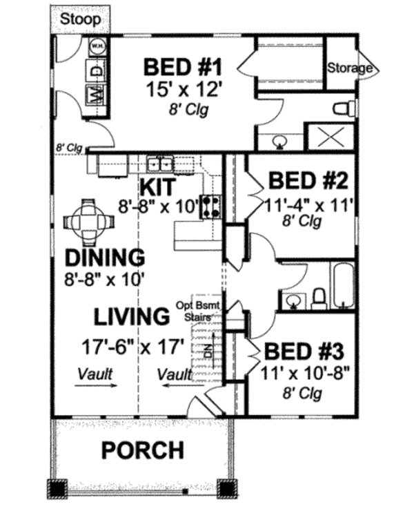 House Design - Craftsman Floor Plan - Main Floor Plan #20-1879