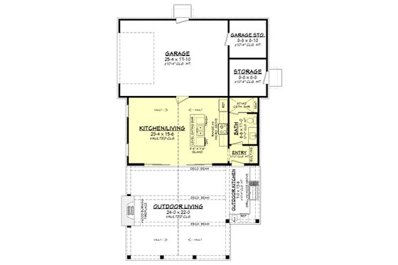 Floor Plan - Main Floor for Traditional House Plan #430-323, 1 bath