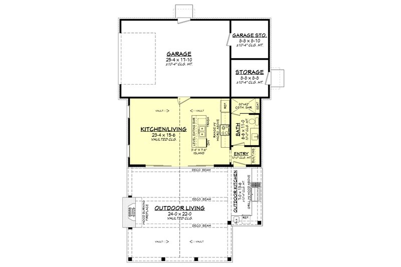 House Plan Design - Floor Plan - Main Floor for Traditional House Plan #430-323, 1 bath