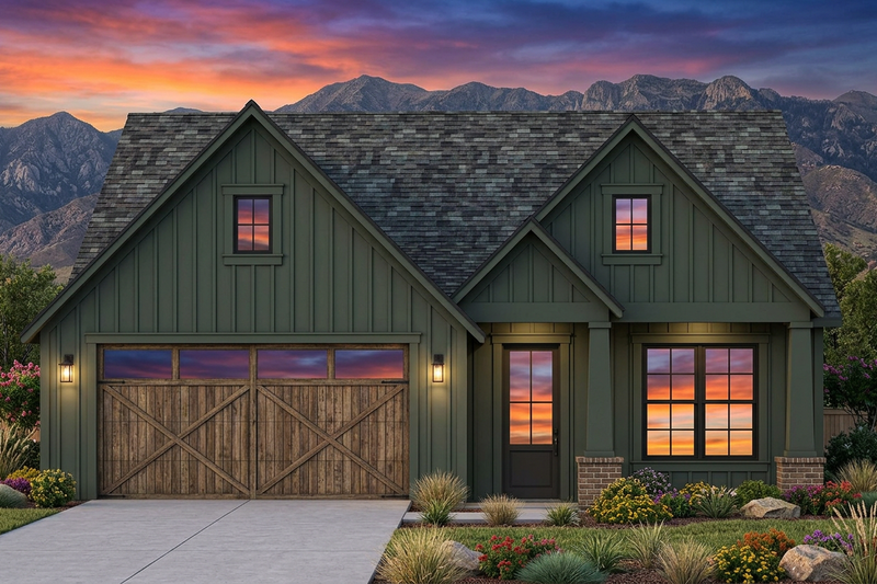 House Blueprint - Exterior - Front Elevation 3 for Farmhouse House Plan #1096-190 - 3 bed, 2 bath