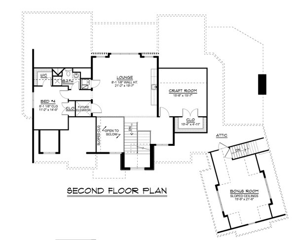 Craftsman Floor Plan - Upper Floor Plan #1064-315