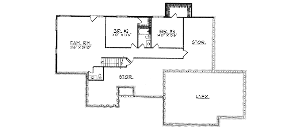 Ranch Floor Plan - Lower Floor Plan #70-351