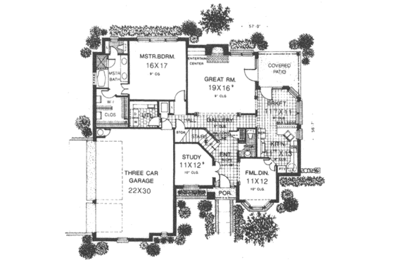 Floor Plan - Main Floor for European House Plan #310-543 - 4 bed, 3.5 bath
