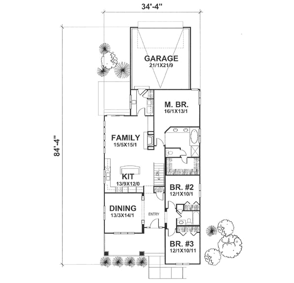 Cottage Floor Plan - Main Floor Plan #50-125