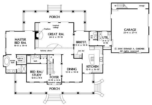 Architectural House Design - Country Floor Plan - Main Floor Plan #929-18