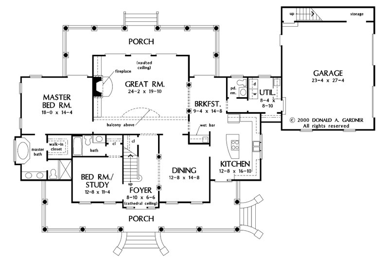 House Plan Design - Floor Plan - Main Floor for Country House Plan #929-18 - 4 bed, 3.5 bath