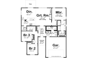 Modern Style House Plan - 3 Beds 2 Baths 1686 Sq/Ft Plan #455-397 Floor 