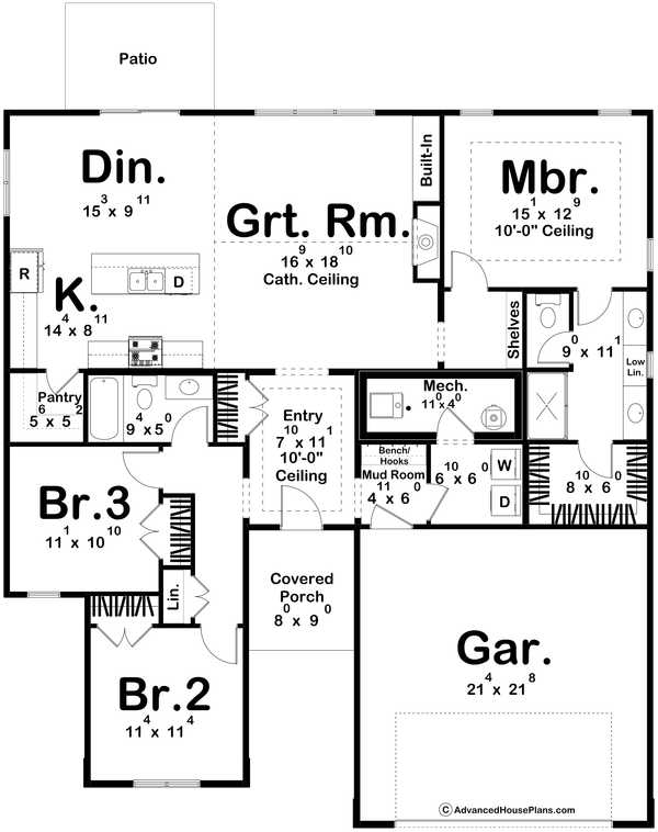 House Blueprint - Modern Floor Plan - Main Floor Plan #455-397