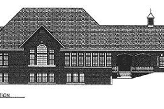 Exterior - Rear Elevation for European House Plan #70-507 - 2 bed, 2.5 bath
