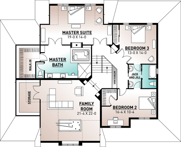 Country Floor Plan - Upper Floor Plan #23-406
