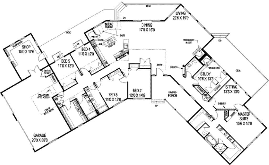 Ranch Style House Plan 5 Beds 3 5 Baths 3821 Sq Ft Plan Ranch Style House Plan 5 Beds 3 5 Baths 3821 Sq Ft Plan