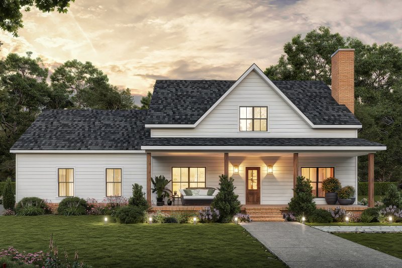 House Blueprint - Farmhouse Exterior - Front Elevation Plan #1117-35