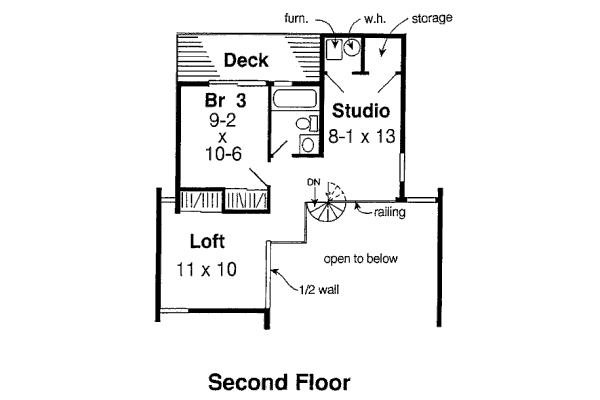 Contemporary Floor Plan - Upper Floor Plan #312-818