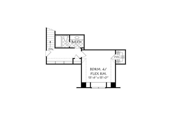 Floor Plan - Upper Floor for European House Plan #927-15 - 4 bed, 3.5 bath