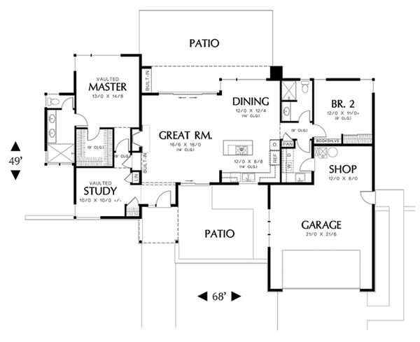 Architectural House Design - Modern Floor Plan - Main Floor Plan #48-460