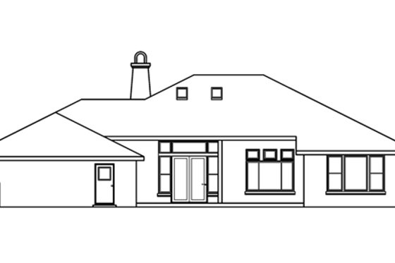 Exterior - Rear Elevation for Mediterranean House Plan #124-352 - 3 bed, 2.5 bath