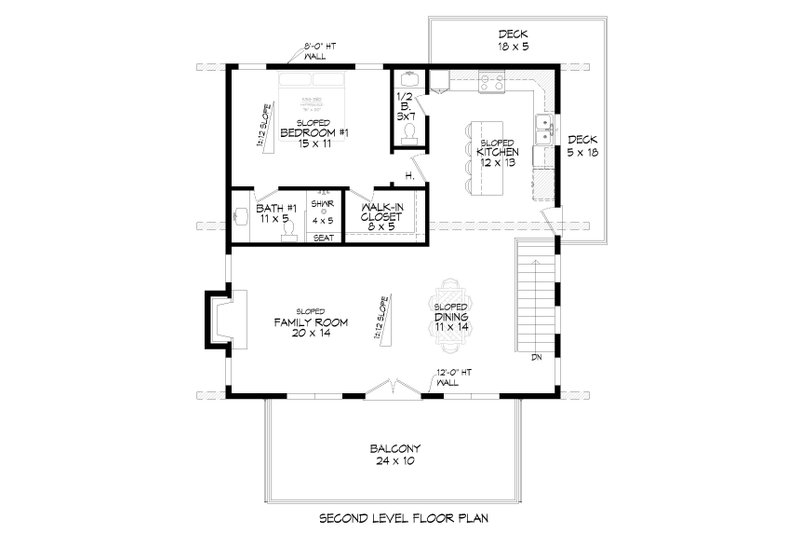 Home Plan - Floor Plan - Upper Floor for Modern House Plan #932-954 - 3 bed, 2.5 bath