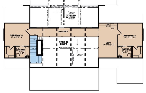 Country Floor Plan - Upper Floor Plan #923-225
