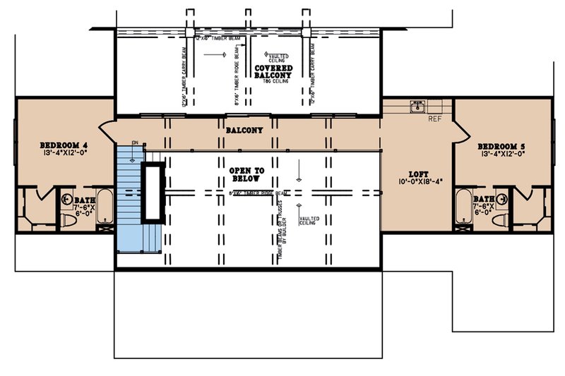 Dream House Plan - Floor Plan - Upper Floor for Country House Plan #923-225 - 5 bed, 5.5 bath