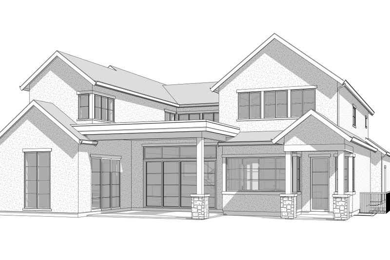 House Blueprint - Exterior - Rear Elevation 1 for Farmhouse House Plan #1114-15 - 5 bed, 5.5 bath