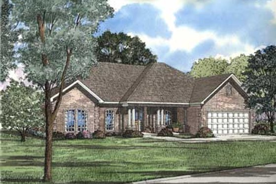 Exterior - Front Elevation for Traditional House Plan #17-456 - 4 bed, 2 bath
