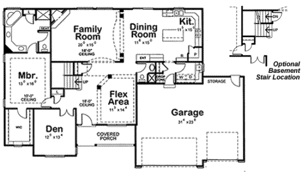 House Blueprint - Traditional Floor Plan - Main Floor Plan #20-1773