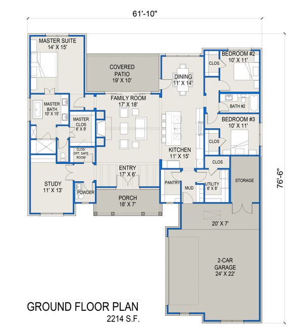 Farmhouse Floor Plan - Main Floor Plan #1103-4