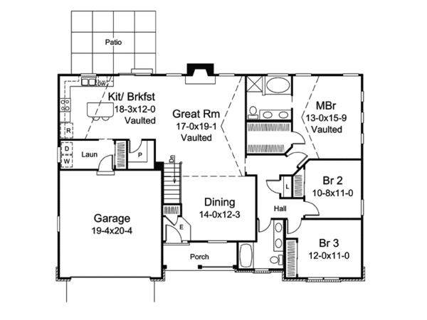 Traditional Floor Plan - Main Floor Plan #57-600