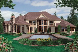 Rear View - 6500 square foot European home