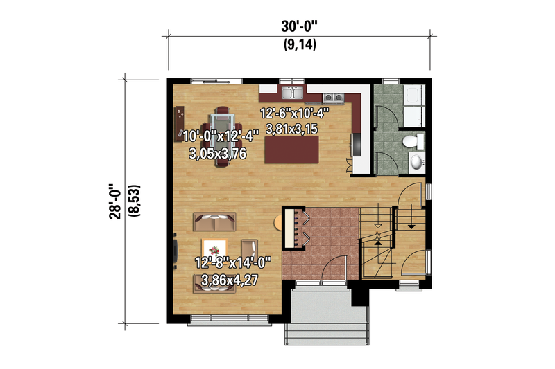 Dream House Plan - Floor Plan - Main Floor 1 for Contemporary House Plan #25-4278 - 3 bed, 1 bath