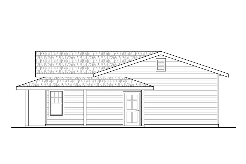 Architectural House Design - Exterior - Rear Elevation for Traditional House Plan #124-1267, 1 bath