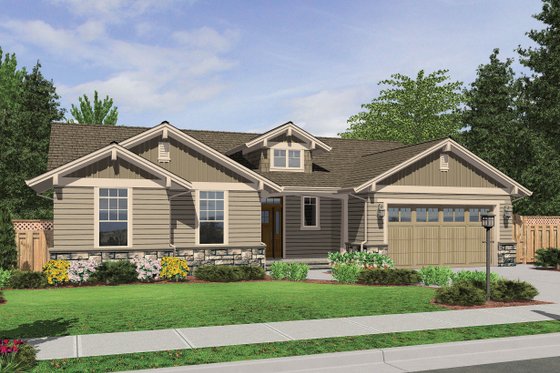 Front View - 1700 square foot Craftsman home