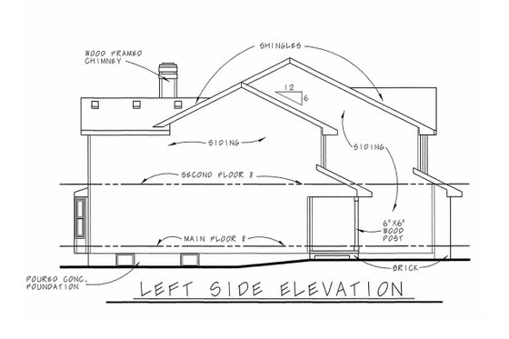Exterior - Front Elevation 3 for Traditional House Plan #20-565 - 3 bed, 2.5 bath