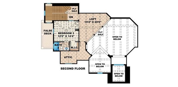 European Floor Plan - Upper Floor Plan #27-471