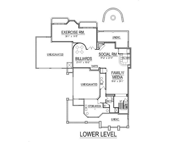 Craftsman Floor Plan - Lower Floor Plan #458-5