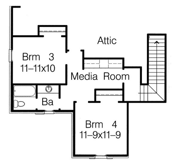 House Design - European Floor Plan - Upper Floor Plan #15-272