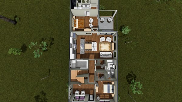 House Blueprint - Floor Plan - Main Floor 1 for Modern House Plan #513-2502 - 5 bed, 3 bath