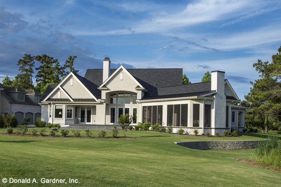 Exterior - Rear Elevation for European House Plan #929-903 - 3 bed, 2.5 bath