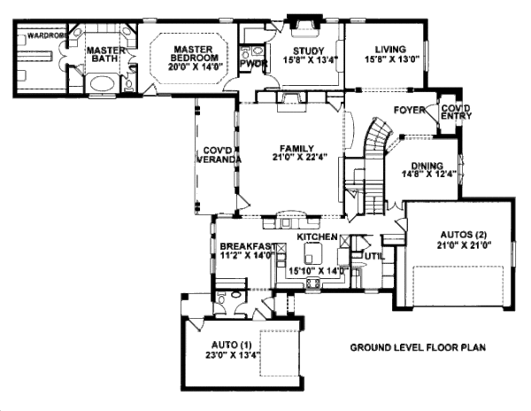 European Floor Plan - Main Floor Plan #141-358