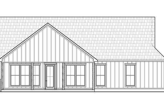Exterior - Rear Elevation for Farmhouse House Plan #1074-65 - 3 bed, 2 bath