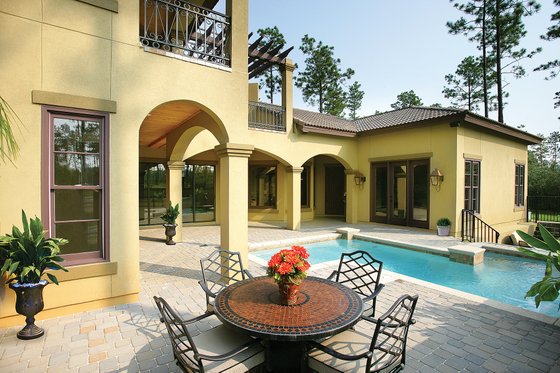 Exterior - Rear Elevation 2 for Mediterranean House Plan #930-22 - 4 bed, 5 bath