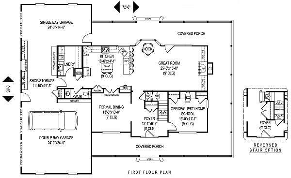 House Plan Design - Farmhouse Floor Plan - Main Floor Plan #11-229