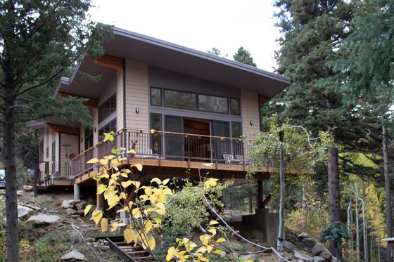 Exterior - Rear Elevation for Cabin House Plan #1042-24 - 2 bed, 2 bath