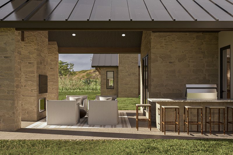 Home Plan - Exterior - Outdoor Living 2 for Southern House Plan #455-401 - 3 bed, 2.5 bath