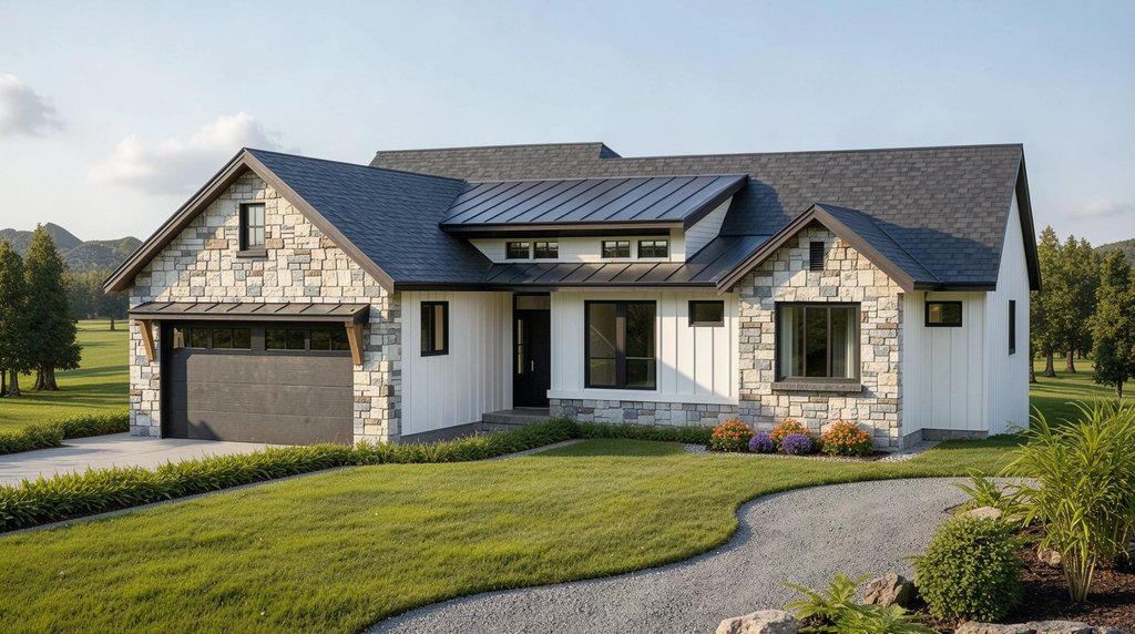 Exterior - Front Elevation 2 for Farmhouse House Plan #1100-74 - 3 bed, 2 bath