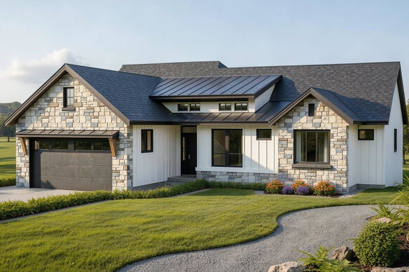 Dream House Plan - Exterior - Front Elevation 2 for Farmhouse House Plan #1100-74 - 3 bed, 2 bath