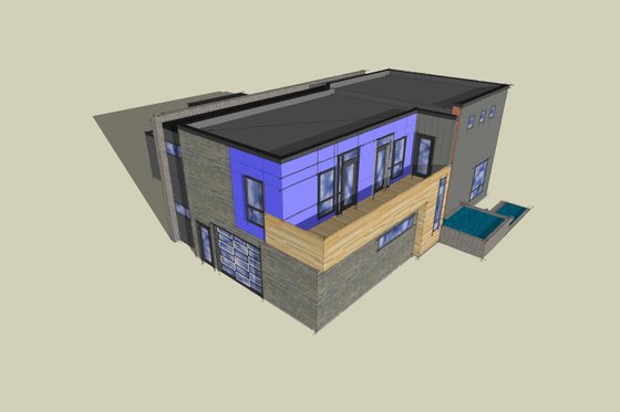 Exterior - Other Elevation 6 for Modern House Plan #518-5 - 3 bed, 2.5 bath