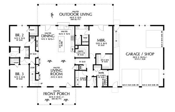 Barndominium Floor Plan - Main Floor Plan #48-1212