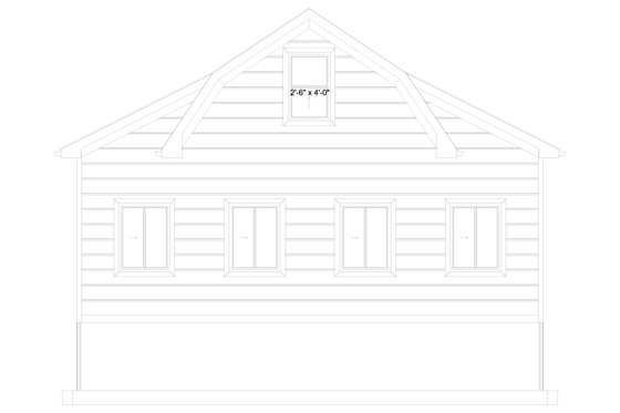 Exterior - Rear Elevation 1 for Barndominium House Plan #1060-342, 0 bath